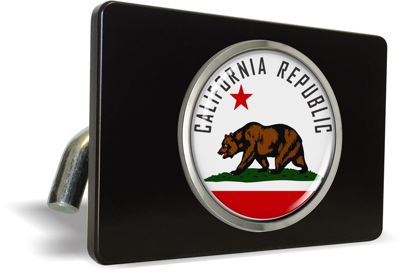 California State Flag - Tow Hitch Cover with Chrome Emblem